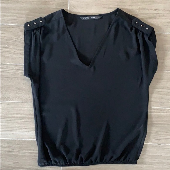 Zara Tops - ZARA Studded Black Blouse